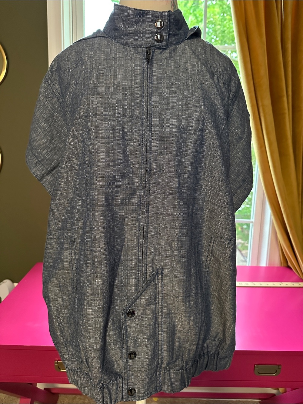 Derek Lam Denim Textured Zip-Front Jacket